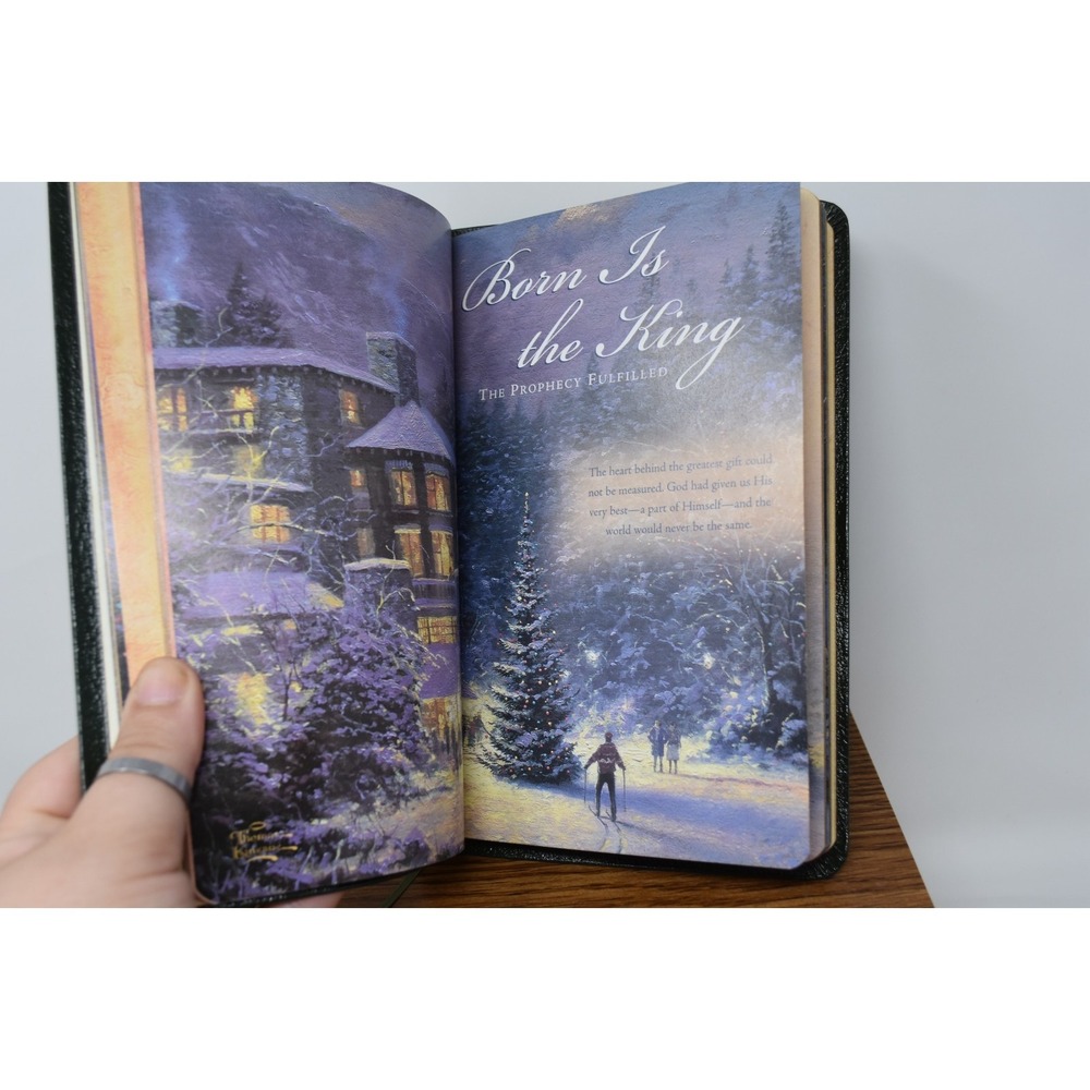 Thomas Kinkade Come Let Us Adore Him Genuine Bonded Leather Christmas Devotional
